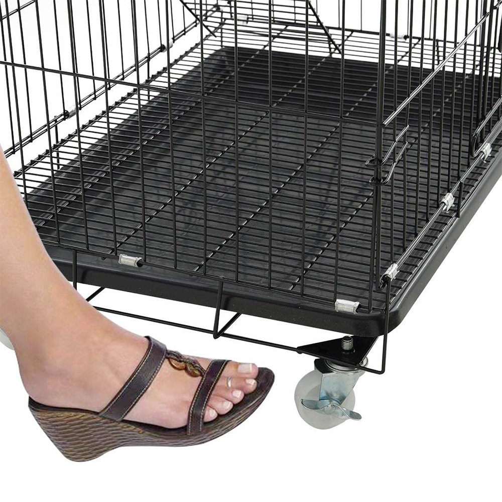 Large Outdoor Threestory Cat Cage House With Multiple Doors And Windows Foldable Pet Villa - 6